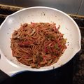 El cooksnap de juantxo cuando hizo Macarrones con verduras salteadas y atún, muy saludable.