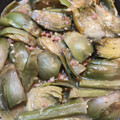 El cooksnap de Zulema cuando hizo Alcachofas frescas con ajo y jamón.