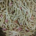 El cooksnap de Laura Diaz cuando hizo Espaguetis con queso y crema de leche.