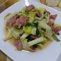 潘俊霖的(簡單料理) 的 香腸炒高麗菜 cooksnap