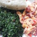 Betty Ny's cooksnap of when they made Fried eggs served with Ugali.