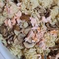 El cooksnap de Elena S.E. cuando hizo Radiatori con salmón y champiñones.