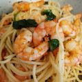El cooksnap de Adanely Arroyo cuando hizo Pasta con camarones al ajo con limón.