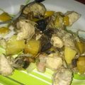 El cooksnap de Ezequiel Zeta cuando hizo Cubos de pollo con portobello, panceta y morrón amarillo.