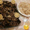صورة من وصفات أم أنس، شاركها بعد تجربة وصفة ملوخية مع اللحمة والتوم