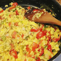 El cooksnap de Yudelkis Batista cuando hizo Huevos a la Mexicana.