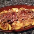 El cooksnap de Phil Canovas cuando hizo Solomillo de cerdo asado con patatas y cebolla caramelizada.