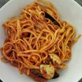 El cooksnap de Angie Perálvarez Fernández cuando hizo Tagliatelle/tallarines frutti di mare.