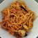 El cooksnap de Angie Perálvarez Fernández cuando hizo Tagliatelle/tallarines frutti di mare.