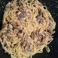 El cooksnap de minerti cuando hizo Tagliatelle de espinacas con champiñones y salmón ahumado.