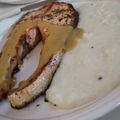Cooksnap από Αλέξανδρος στη συνταγή Φιλέτο σολομού με σάλτσα μουστάρδας-μέλι και άνιθο, σχοινόπρασο και φυσικό πουρέ πατάτας