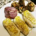 El cooksnap de Lorena Sanchis cuando hizo Merluza al horno con mostaza y sésamo.