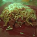 El cooksnap de Mariela Alfieri cuando hizo Fideos Caseros al huevo con carne estofada.