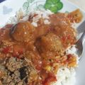 El cooksnap de Nicol A. Ruiz cuando hizo Albóndigas de carne con arroz.