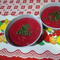 El cooksnap de Paola Aros cuando hizo Crema de betarraga (remolacha).