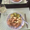 El cooksnap de Witold cuando hizo Salmón entero con almendras y patatas.