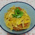 pinkのフラフィ's cooksnap of when they made カツ丼！ふわふわとろとろ！麺つゆで簡単！.