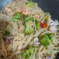 Cooksnap Nur Skyler semasa beliau membuat Aglio Olio Spaghetti.
