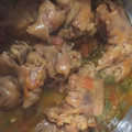 El cooksnap de Adrian Luz cuando hizo Manitas de cerdo en salsa.
