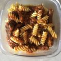 El cooksnap de Lucia Larrea cuando hizo Fideos con carne picada y salsa.