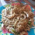 El cooksnap de gio cuando hizo Chow mein de pollo (fideos chinos).