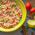 El cooksnap de Orange & Cinnamon cuando hizo Falso cous cous de Coliflor crudivegano vegano 🌱vegetariana.