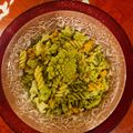 El cooksnap de Carmen Cruz cuando hizo Macarrones con romanescu y Almendras.