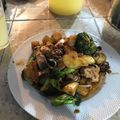 El cooksnap de Nicolás Ortega cuando hizo Teppanyaki de pollo y verduras.