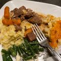 Elyse Rose's cooksnap of when they made Garlic steak bites (w/potatoes and carrots).