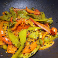 El cooksnap de Becky cuando hizo Espaguetis con salsa asiática de pimientos.