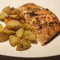 El cooksnap de Romina Garín cuando hizo Salmón rosado al horno, con papas rústicas y semillas.