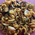 El cooksnap de Maribel cuando hizo Pasta con almejas, mejillones y vino.
