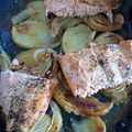 El cooksnap de Arantxa cuando hizo Salmón al horno con patatas y cebolla.