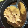 El cooksnap de Paqui Franco Rubio cuando hizo Jamoncitos de pollo en salsa de almendras con champiñones.