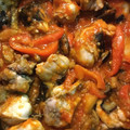 El cooksnap de Aurora Revenga Diaz cuando hizo Conejo con tomate, pimiento y berenjena.