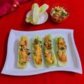 Mukti Bhargava का कुकस्नैप जब उन्होंने कुकुम्बर बोट भेल चाट (Cucumber Boat Bhel Chaat recipe in hindi) बनाया था।
