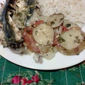 El cooksnap de marlenemendible cuando hizo Sardinas marinadas al horno, con fondo de tomates, cebollas, y patatas asadas.