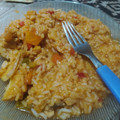 El cooksnap de Mariel Cruz cuando hizo Guiso de arroz con pollo 🐔.