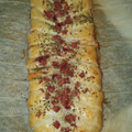 El cooksnap de Maria Garcia cuando hizo Hojaldre con queso de cabra, membrillo, jamón y semillas.