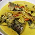 Cooksnap Julia ALeen Aireish semasa beliau membuat Ikan Siakap Masak Lemak.