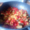 El cooksnap de Raxesg cuando hizo Revuelto de calabacín, pimiento y jamón.