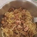 El cooksnap de Jose Ortega amores cuando hizo Espaguetis integrales de atún y champis.
