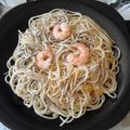 El cooksnap de Francisca Dávila Nieto cuando hizo Espaguetis con gulas y gambas.