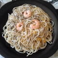 El cooksnap de Francisca Dávila Nieto cuando hizo Espaguetis con gulas y gambas.