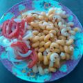 El cooksnap de Mary cuando hizo Pasta en crema de auyama con queso, y ensalada de vegetales salteados.