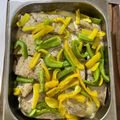 El cooksnap de Adrian Araya cuando hizo Corvina al horno gratinada en colchón de verduras.