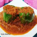 Indu Mathur का कुकस्नैप जब उन्होंने चटपटे स्टफ्ड शिमलामिर्च (chatpate stuffed shimla mirch recipe in Hindi) बनाया था।