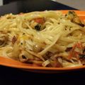 El cooksnap de Carol Salamero cuando hizo Spaghetti con mejillones.