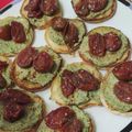 El cooksnap de Esther cuando hizo Blinis con pesto de brócoli y Tomates asados.