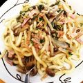 ていもしぃ's cooksnap of when they made 簡単美味ランチ♪海苔バター醤油焼きうどん.